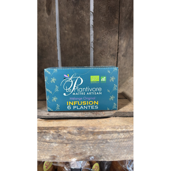Mélange original Infusion - 6 plantes - Boite de 20 dosettes - Les Pieds dans l'Champs