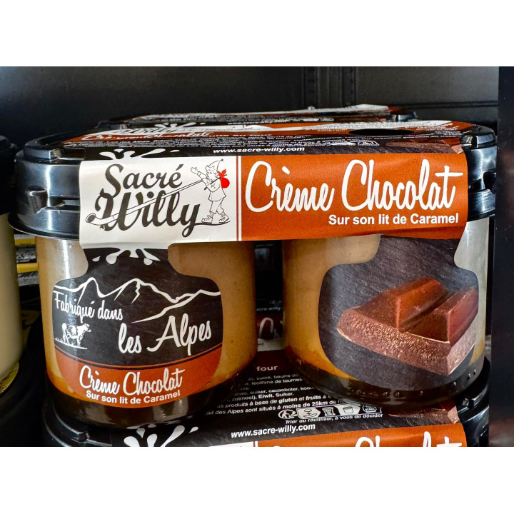 Crème chocolat sur son lit de caramel x2 - Les Pieds dans l'Champs