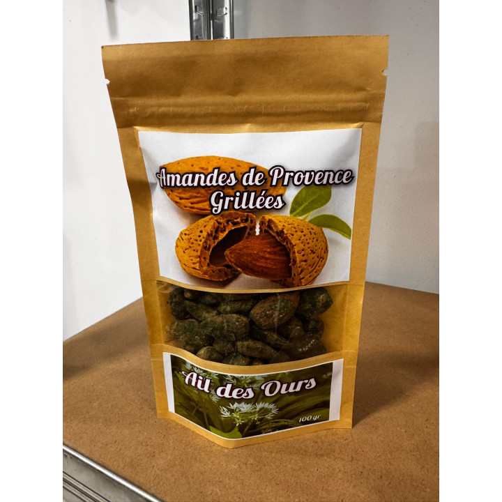 Amandes de Provence grillées - Ail des Ours - 100g  - Les Pieds dans l'Champs