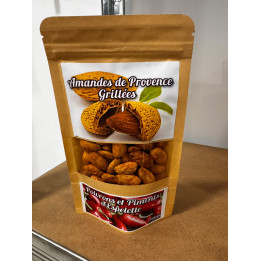 Amandes de Provence grillées -  Poivrons et piments d'Espelette - 100g - Les Pieds dans l'Champs