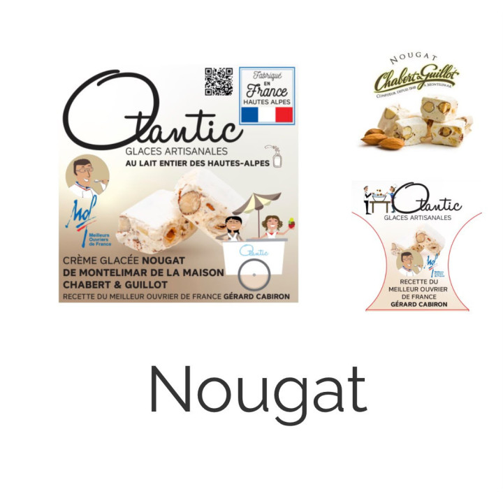 Glace Nougat - Bac 750ml - Les Pieds dans l'Champs