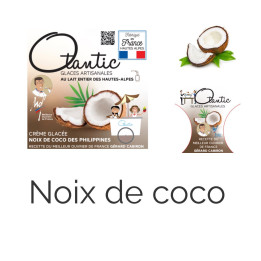 Glace Noix de coco - Bac 750ml - Les Pieds dans l'Champs