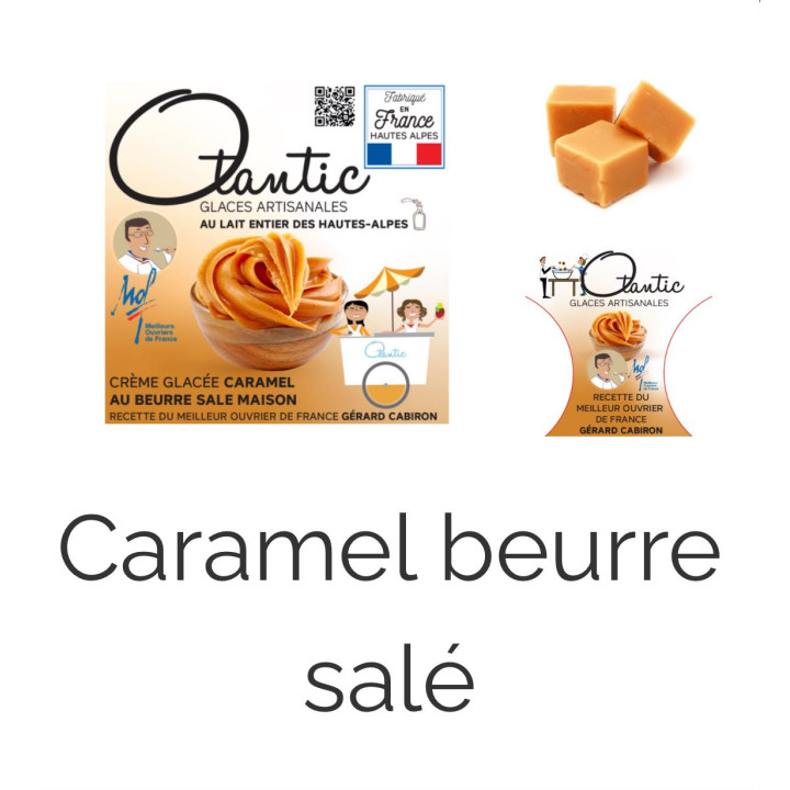 Glace Caramel Beurre Salé - Bac 750ml - Les Pieds dans l'Champs