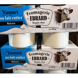 Yaourt au lait entier - Nature x4 - Les Pieds dans l'Champs
