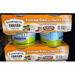 Fromage Blanc des Hautes-Alpes en faisselle x4 Au lait entier de brebis - Les Pieds dans l'Champs