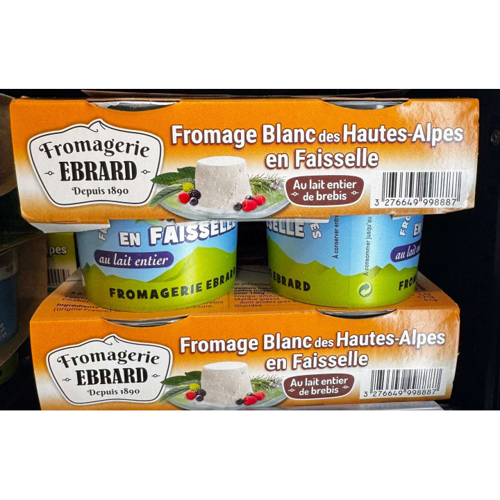 Fromage Blanc des Hautes-Alpes en faisselle x4 Au lait entier de brebis - Les Pieds dans l'Champs