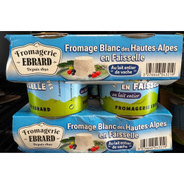Fromage Blanc des Hautes-Alpes en faisselle x4 Au lait entier de vache -  Les Pieds dans l'Champs