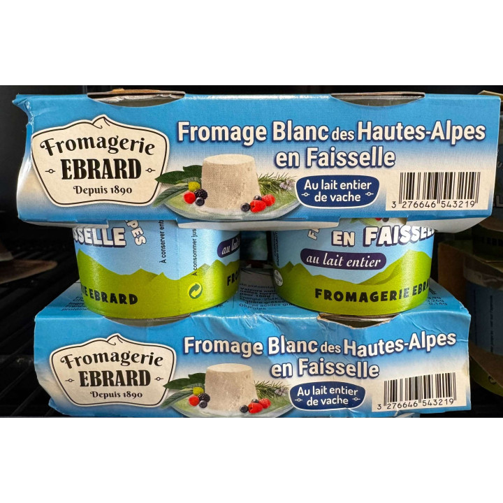 Fromage Blanc des Hautes-Alpes en faisselle x4 Au lait entier de vache -  Les Pieds dans l'Champs